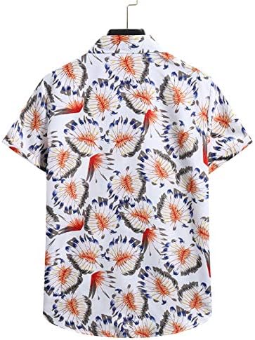 חולצות הוואי לבנים מכפתרות חולצות אימון שרוול קצר צווארון הצעת מיטה טרופי מזדמן משנות ה -90