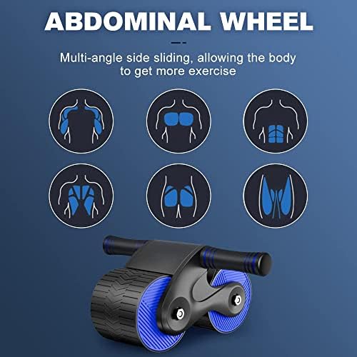 ריבאונד אוטומטי גלגל Aabdominal, גלגלים גלגלים מתאמן בטן ביתית עם כרית ברכיים, גלגל רולר AB מתאמן בטן