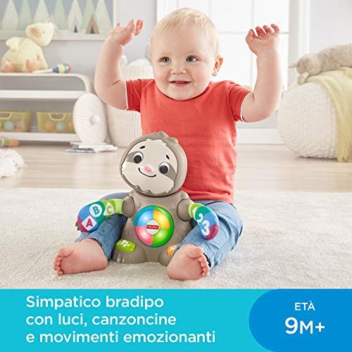 Pisher-Price Ghy90 צעצוע חינוכי של עצלן לתינוק עם אורות, רב צבעוני-גרסה איטלקית