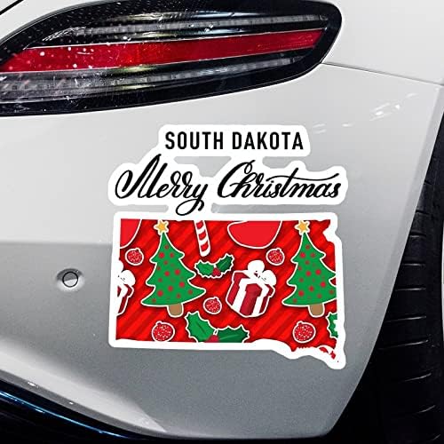 דרום דקוטה מדינת בית מדבקות חג המולד עכברים חג המולד דרום דקוטה מפה מכונית מדבקות מדבקות לחג המולד