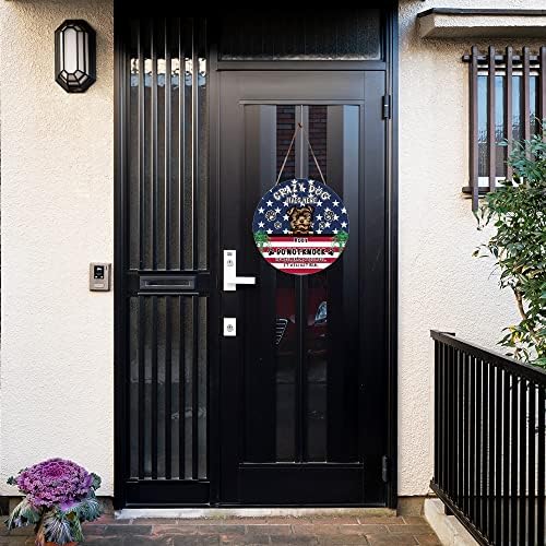 מאליהונג אישית אמריקאי דגל הפומרני כלב חיות מחמד לחתום מול דלת מרפסת דקור תליית סימן