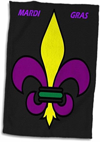 3D ROSE MARDI GRAS FLEUR DE LIS TWL_39020_1 מגבת, 15 X 22