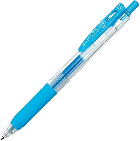Zebra B-JJ15-LB סראסה קליפ עט כדורי ג'ל, 0.5, כחול בהיר, 10 חתיכות