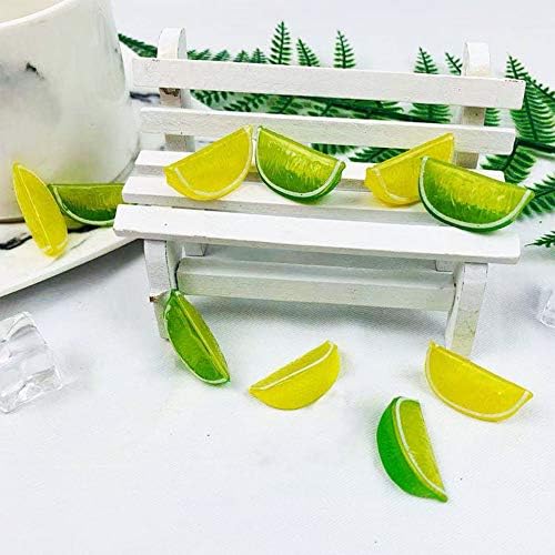 Aiigowee 10 יחידים בלוקים לימון מלאכותיים מעצבים קישוט לימונדה לימון מזויף פלסטי