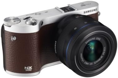 סמסונג 300 20.3 מגה פיקסל מצלמה דיגיטלית חכמה ללא מראה עם עדשה 20-50 מ מ ומסך מגע 3.3