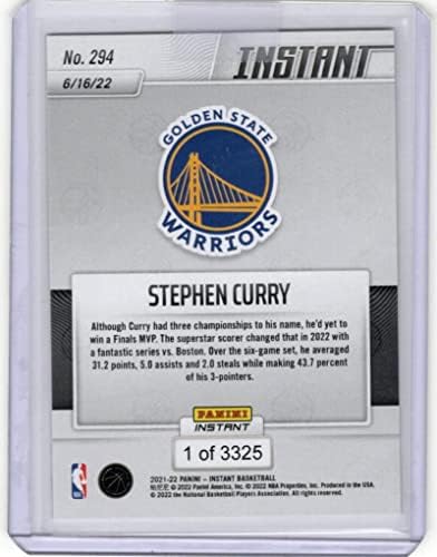 סטיבן קארי 2021-22 פאניני מיידי 294 NBA גמר MVP /3325 גולדן סטייט לוחמים Cond NBA כדורסל
