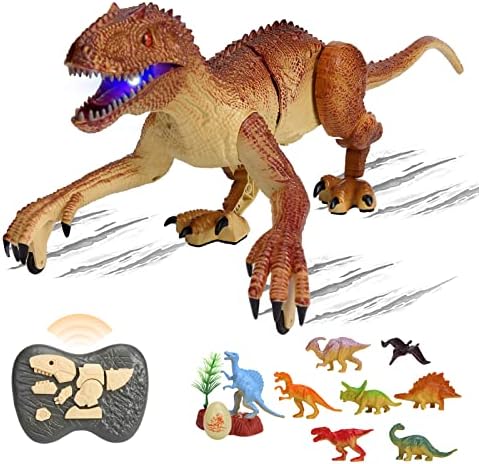 צעצועי דינוזאור בשלט רחוק לילדים, צעצוע דינוזאור רובוט מהלך עם אור וצליל סימולציה של 2.4 ג ' יגה הרץ, צעצועי דינוזאור