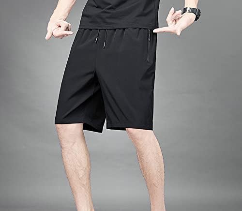 בנים של Zooyung המריצים מכנסיים קצרים מהירים יבש קל משקל קל משקל עם כיסי רוכסן לאימוני כושר אימון בחוץ