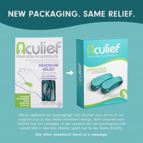 Aculief - כאב ראש טבעי עטור בפרסים, מיגרנה, הקלה במתח לבישה - תמיכה בהרפיה של אקופרסורה, הקלת מתח,